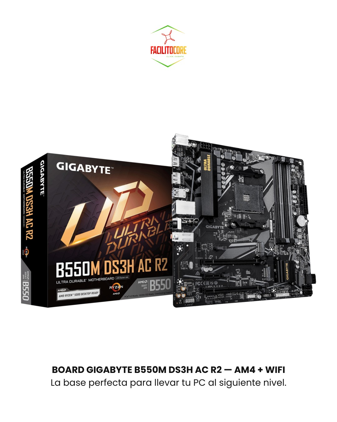 BOARD GIGABYTE B550M DS3H AC R2