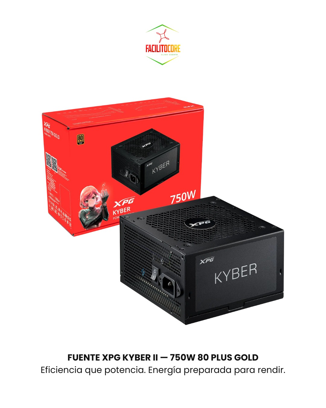 FUENTE XPG KYBER II — 750W 80 PLUS GOLD