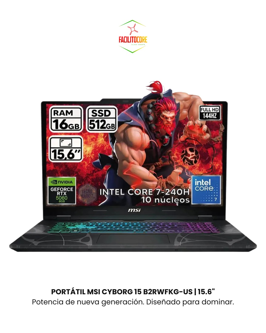 PORTATIL MSI CYBORG 15 B2RWFKG-US | 15.6"